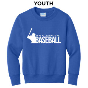 Ankeny Scorpions BB Youth Fleece Crewneck Sweatshirt-Royal