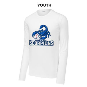 Ankeny Scorpions BB Sport-Tek YOUTH Posi-UV Pro Long Sleeve Tee  -White