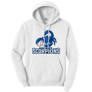 Ankeny Scorpions BB Unisex Fleece Hooded Sweatshirt-White