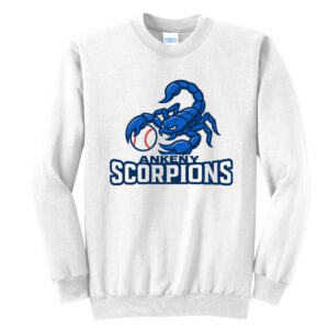 Ankeny Scorpions BB Unisex Fleece Crewneck Sweatshirt-White