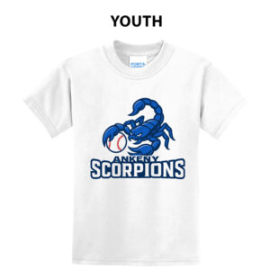 Ankeny Scorpions BB Youth Short Sleeve Tee-White