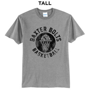 Baxter Bolts Basketball Tall Cotton Short Sleeve Tee-Grey