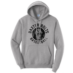 Baxter Bolts Basketball Unisex Fleece Hooded Sweatshirt-Athletic Heather