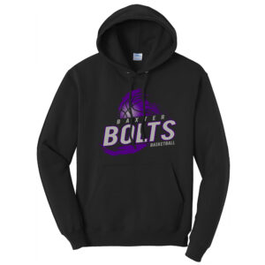 Baxter Bolts Basketball Unisex Fleece Hooded Sweatshirt-Black