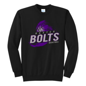 Baxter Bolts Basketball Unisex Fleece Crewneck Sweatshirt-Black