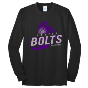 Baxter Bolts Basketball Unisex Long Sleeve Tee-Black