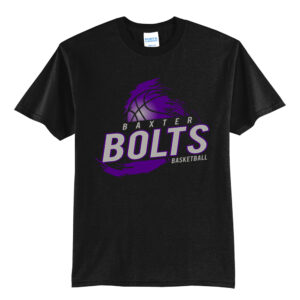Baxter Bolts Basketball Unisex Short Sleeve Tee-Black
