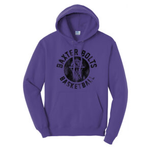 Baxter Bolts Basketball Unisex Fleece Hooded Sweatshirt-Purple