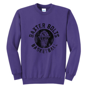 Baxter Bolts Basketball Unisex Fleece Crewneck Sweatshirt-Purple
