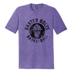 Baxter Bolts Basketball Unisex Premium Short Sleeve Tri Blend Tee-Purple Frost