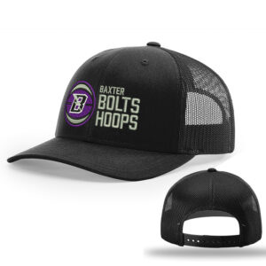 Baxter Bolts Basketball Richardson Pro Crown Mesh Back solid color Adjustable back cap Solid-Black