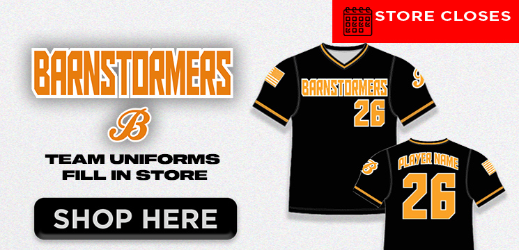 Read more about the article BARNSTORMER BASEBALL 2025 TEAM UNIFORMS FILL IN STORE