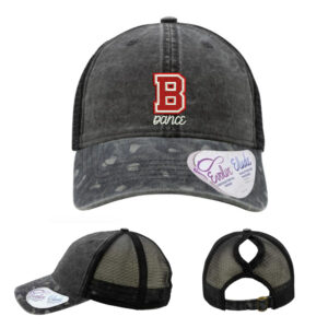 Boone Drill Team Infinity Her Women’s Printed Visor with Mesh Back Cap-Black/Black Leopard