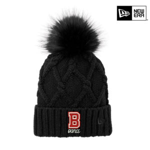 Boone Drill Team New Era Faux Fur Pom Beanie-Black