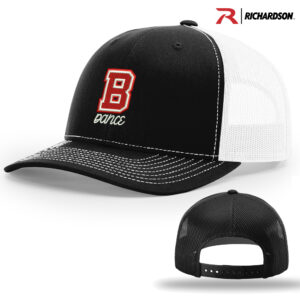 Boone Drill Team Richardson Pro Crown Mesh Back Adjustable back cap-Black/White