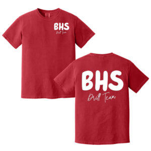 Boone Drill Team Unisex Comfort Colors Pigment Dyed Short Sleeve Shirt-Red PUFF PRINT