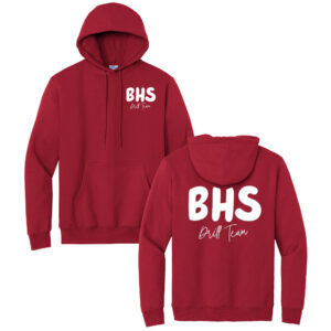 Boone Drill Team Unisex Fleece Hooded Sweatshirt-Red PUFF PRINT