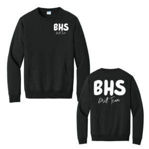 Boone Drill Team Unisex Core Fleece Crewneck Pocket Sweatshirt-Black