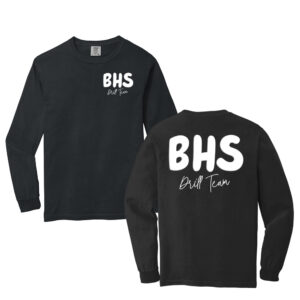 Boone Drill Team Unisex Comfort Colors Heavyweight Ring Spun Long Sleeve Tee-Black