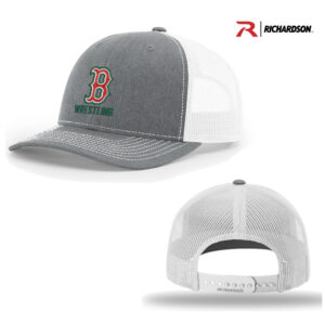 Boone Wrestling Richardson Pro Crown Mesh Back Adjustable back cap Split-Heather Grey/White