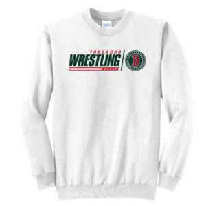 Boone Wrestling Unisex Fleece Crewneck Sweatshirt-White