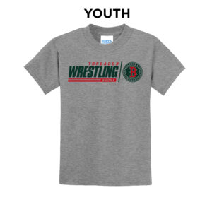Boone Wrestling Youth Short Sleeve Tee-Athletic Heather
