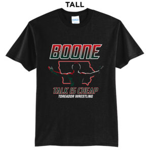 Boone Wrestling Tall Cotton Short Sleeve Tee-Black