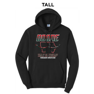 Boone Wrestling Tall Fleece Hooded Sweatshirt-Black