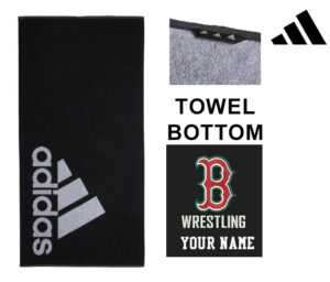 Boone Wrestling Adidas quick-drying cotton towel (50 cm x 100 cm) Black/White