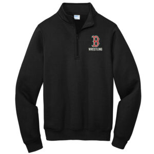 Boone Wrestling Port Company Adult Core Fleece 1/4-Zip Pullover Sweatshirt -Black