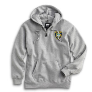 Bett Police White Bear Premium Heavyweight Pocket Hooded Sweatshirt with Zipper-Athletic Heather