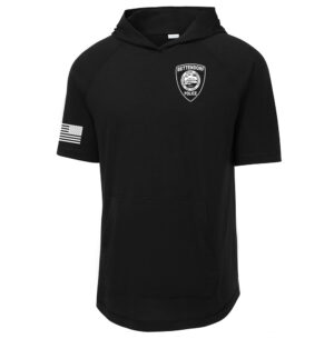 Bett Police Sport-Tek Posicharge Tri-Blend Wicking Short Sleeve Hoodie Adult-Black