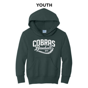 BPV Cobras Youth Hooded Sweatshirt-Dark Green