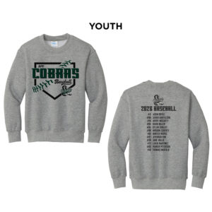BPV Cobras Youth Fleece Crewneck Sweatshirt-Athletic heather