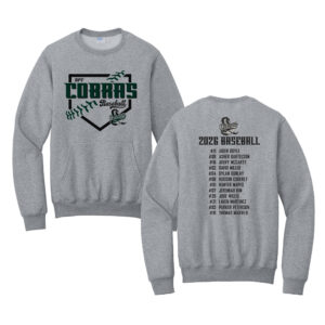 BPV Cobras Unisex Core Fleece Crewneck Pocket Sweatshirt-Athletic Heather