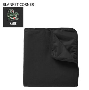 BPV Cobras Port Authority Fleece Poly Travel Blanket-Black/Black