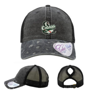 BPV Cobras Infinity Her Women’s Printed Visor with Mesh Back Cap-Black/Black Leopard