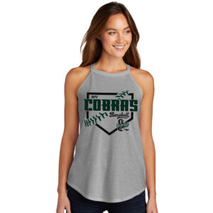 BPV Cobras District Made Ladies Perfect Tri Rocker Tank-Grey Frost