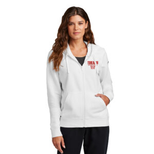 Boone Basketball Nike Women’s Club Fleece Sleeve Swoosh Full-Zip Hoodie-White