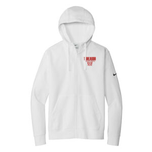 Boone Basketball Nike Club Fleece Sleeve Swoosh Full-Zip Hoodie Men-White