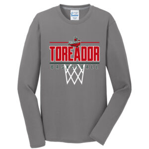 Boone Basketball Men Long Sleeve Essential Blended Performance Tee-Medium Grey