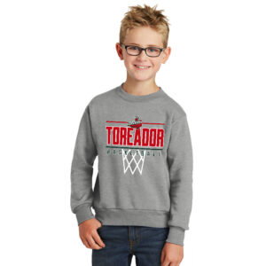 Boone Basketball Youth Fleece Crewneck Sweatshirt-Athletic heather