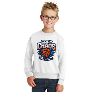 Cody Chaos BB Youth Fleece Crewneck Sweatshirt-White