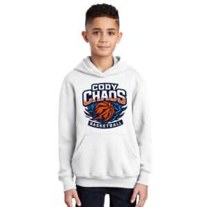 Cody Chaos BB Youth Fleece Hooded Sweatshirt-White