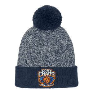 Cody Chaos BB Sport-Tek Halftime Heather Pom Beanie-True Navy Silver