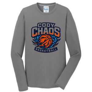 Cody Chaos BB Men Long Sleeve Essential Blended Performance Tee-Medium Grey