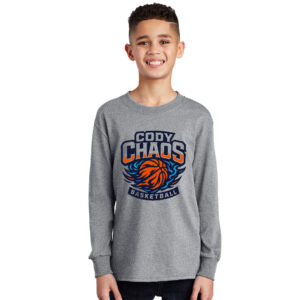 Cody Chaos BB Youth Cotton Long Sleeve Tee-Athletic heather