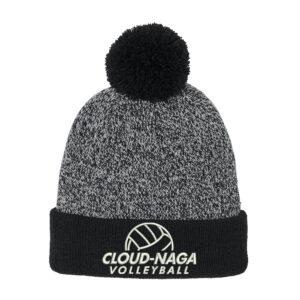 Cloud-Naga VB Sport-Tek Halftime Heather Pom Beanie-Black Silver