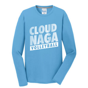 Cloud-Naga VB Men Long Sleeve Essential Blended Performance Tee-Aquatic Blue