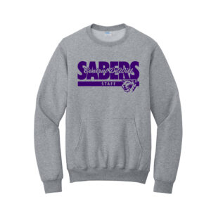 CD Saber Unisex Core Fleece Crewneck Pocket Sweatshirt-Athletic Heather